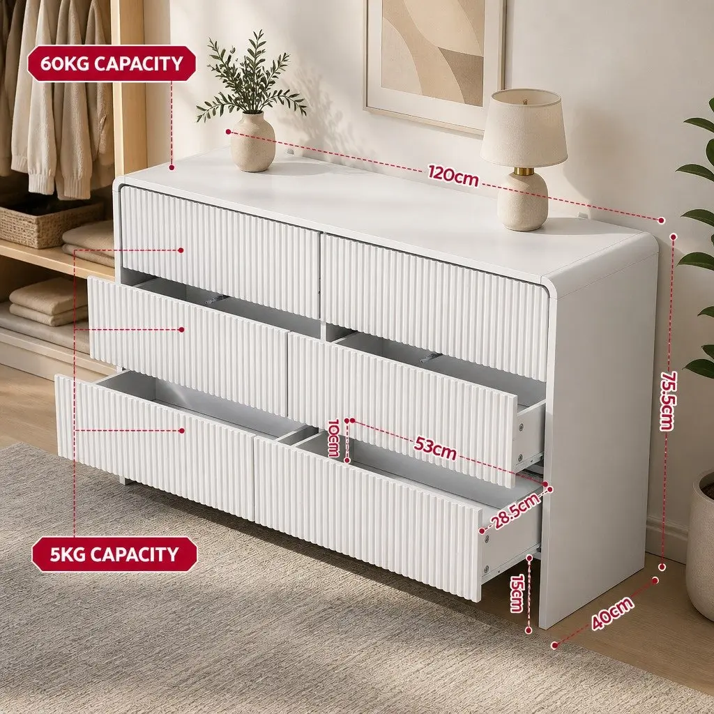 6 Drawer Chest Dresser with Easy Maintenance