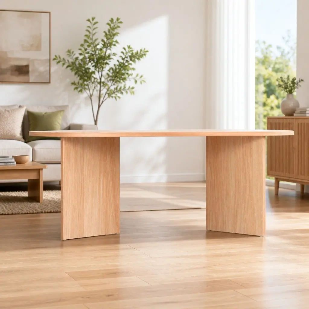 Oval Coffee Table Scandi Style 110cm Natural Pine