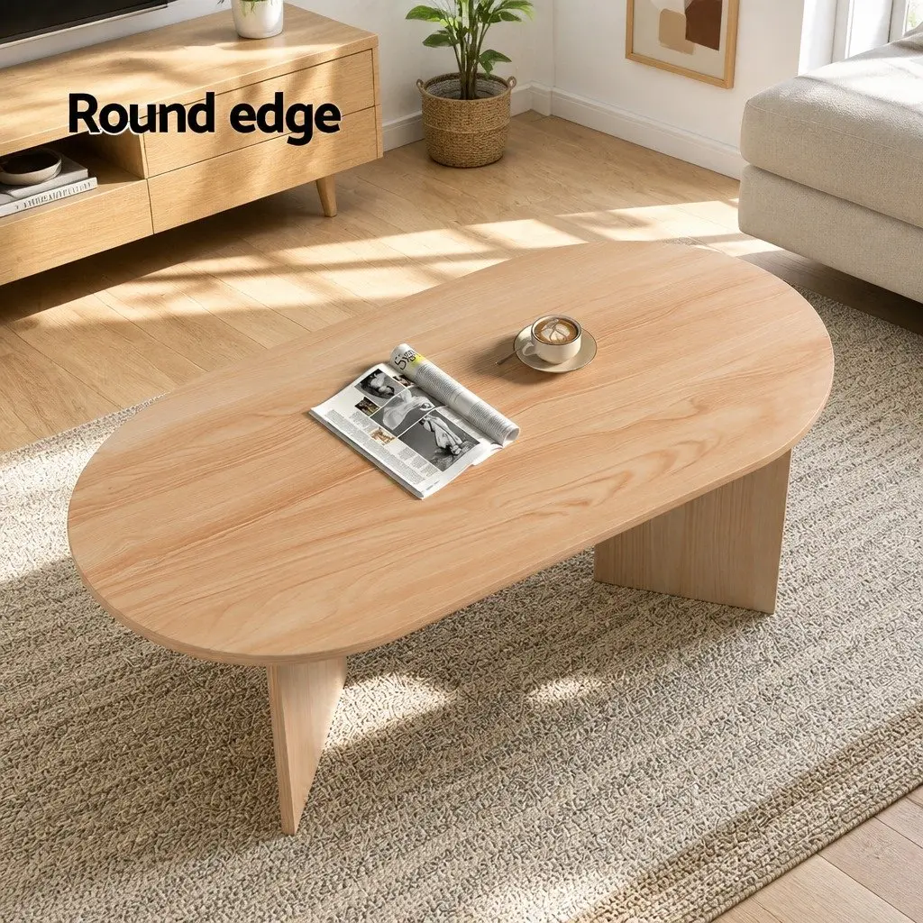 Oval Coffee Table Scandi Style 110cm Natural Pine