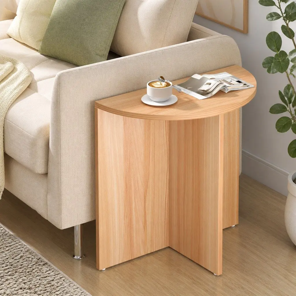 Natural Wood Grain Semi-Circle Coffee Table 48CM