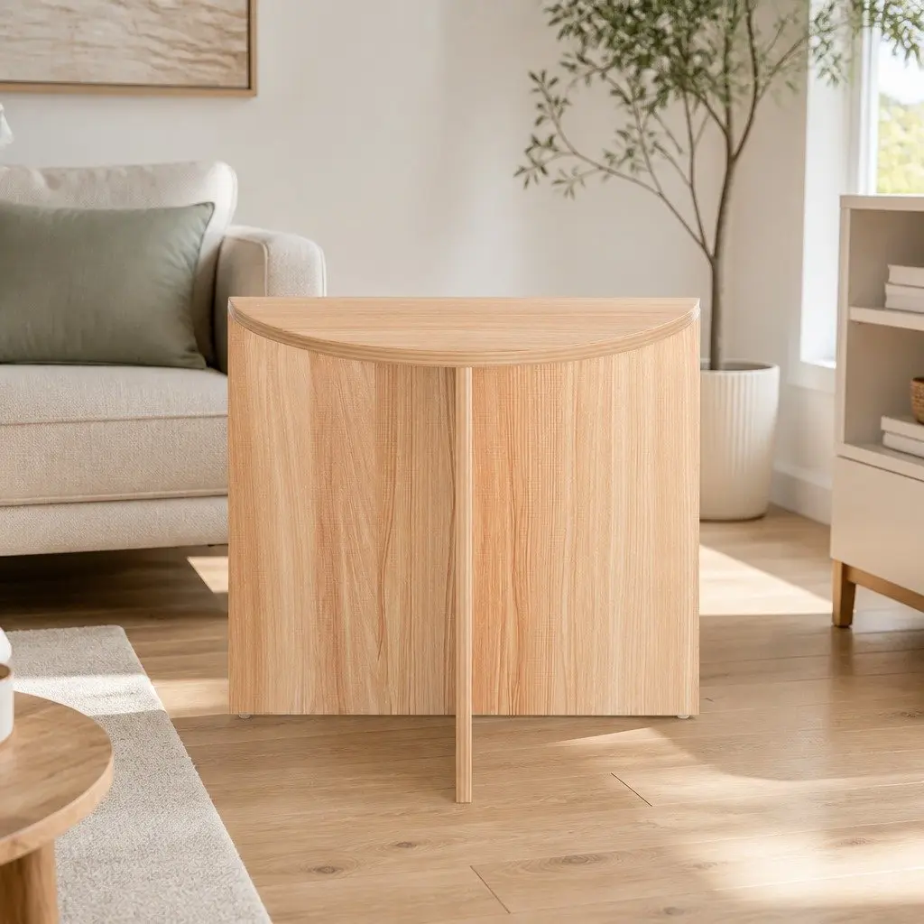 Semi-circle Coffee Table Natural Wood Grain 48CM Particleboard