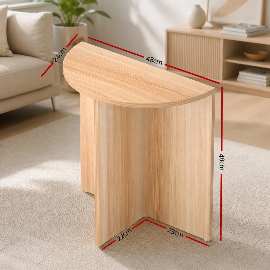 Semi-circle Coffee Table Natural Wood Grain 48CM Particleboard