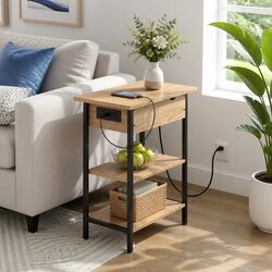Stylish Coffee Table with Charging Station and Storage