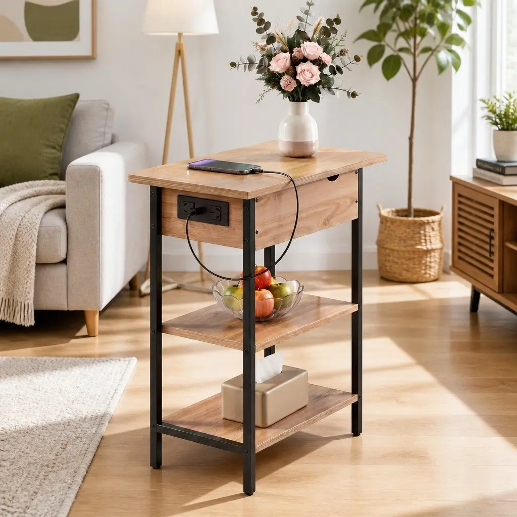 Coffee Table with Charging Station and Storage