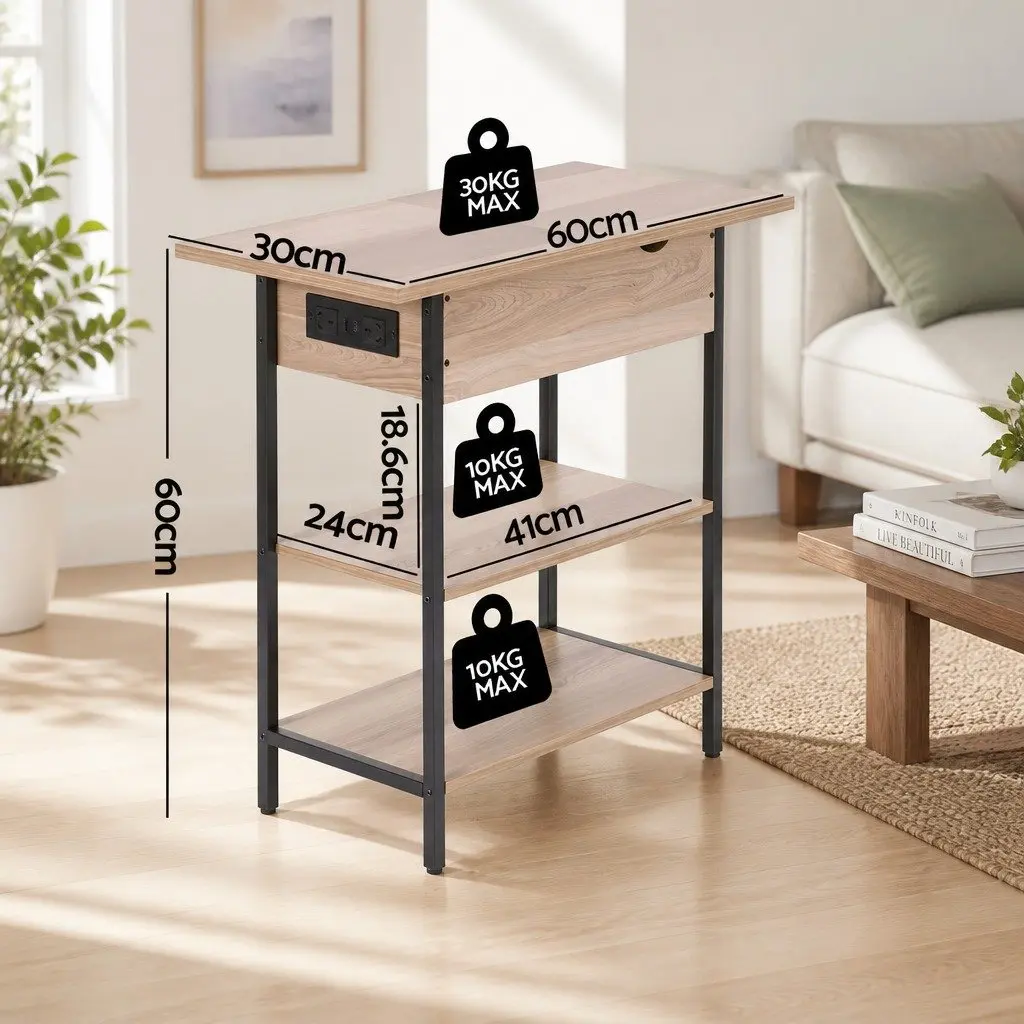 Coffee Table with Charging Station and Storage