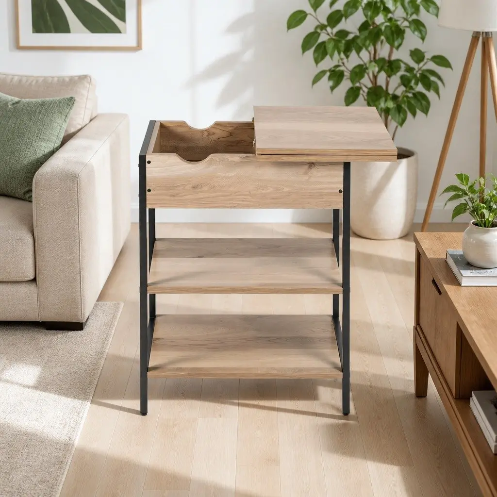 Coffee Table with Charging Station and Storage