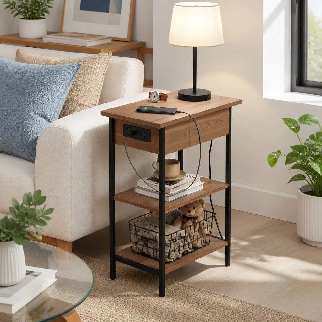 Coffee Table with Charging Station and Storage