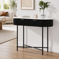 Stylish Yellow Console Table with 2 Drawers