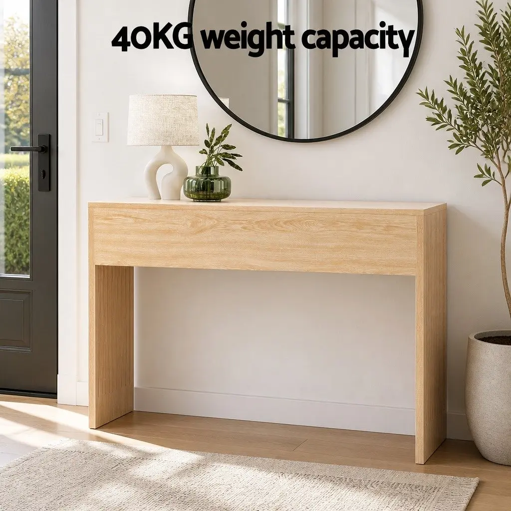 Console Table Fluted 120CM Pine Wood Grain E1-Graded MDF
