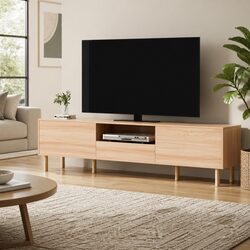 Natural Lowline Entertainment Unit with Storage Drawers