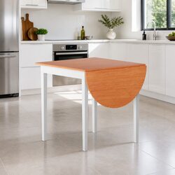 Pine Extendable Dining Table with Semi-Circle Top