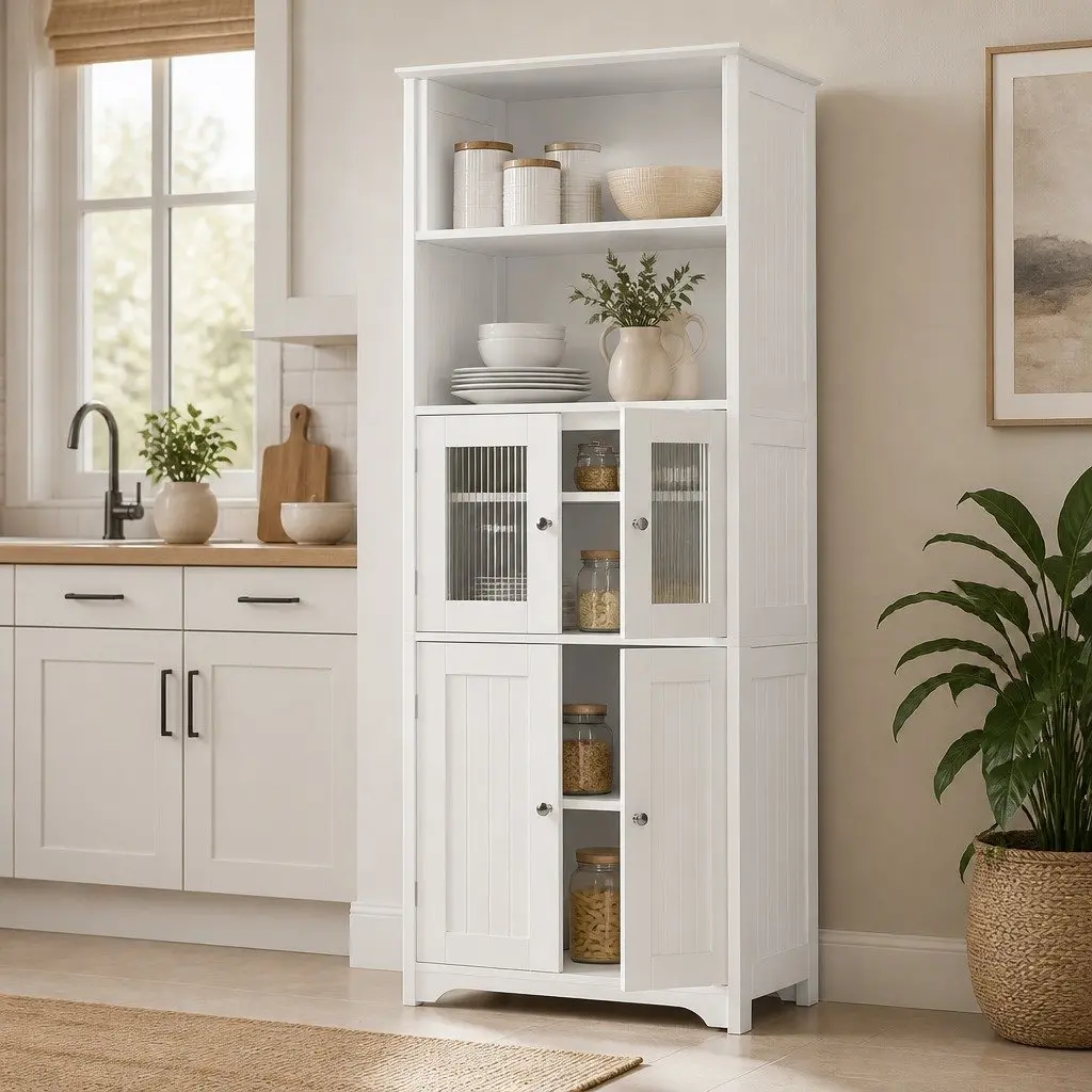 White Storage Buffet Cabinet 160cm