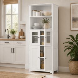 Elegant White Storage Buffet Cabinet 160cm