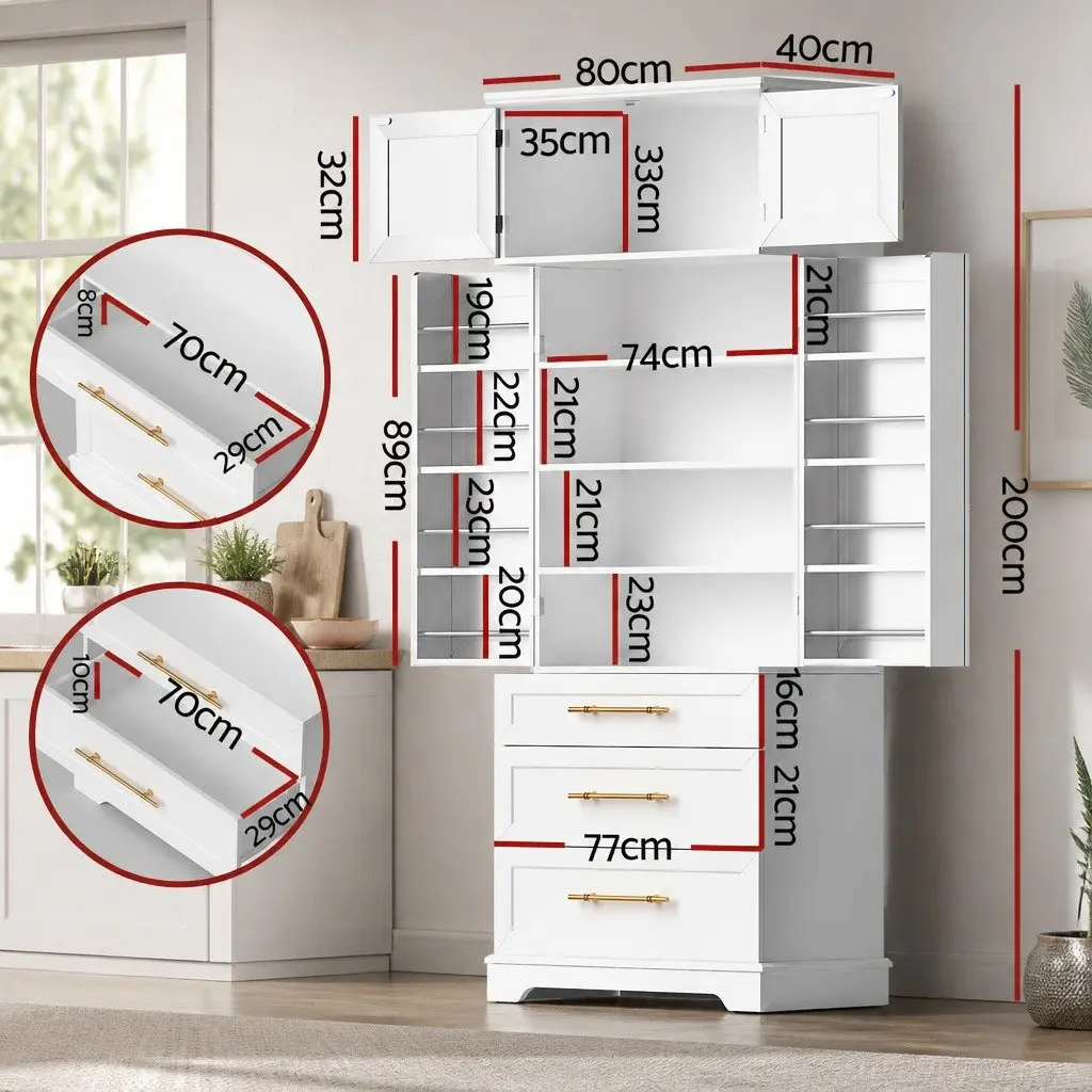 Buffet Sideboard Cabinet Kitchen Pantry Storage Cupboard with Drawers Doors