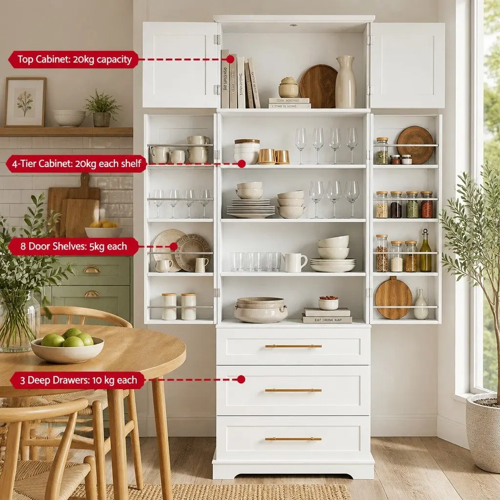 Buffet Sideboard Cabinet Kitchen Pantry Storage Cupboard with Drawers Doors
