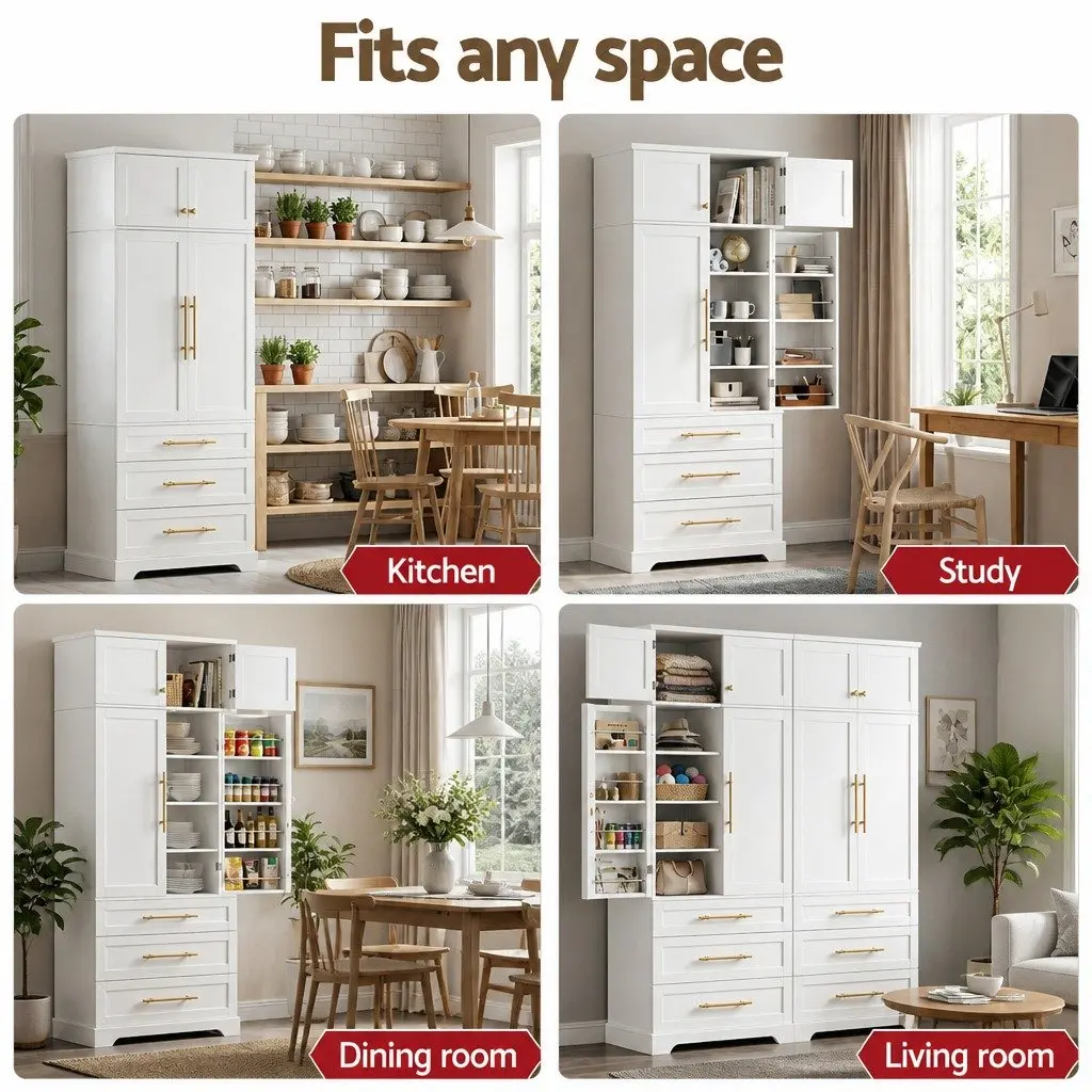 Buffet Sideboard Cabinet Kitchen Pantry Storage Cupboard with Drawers Doors