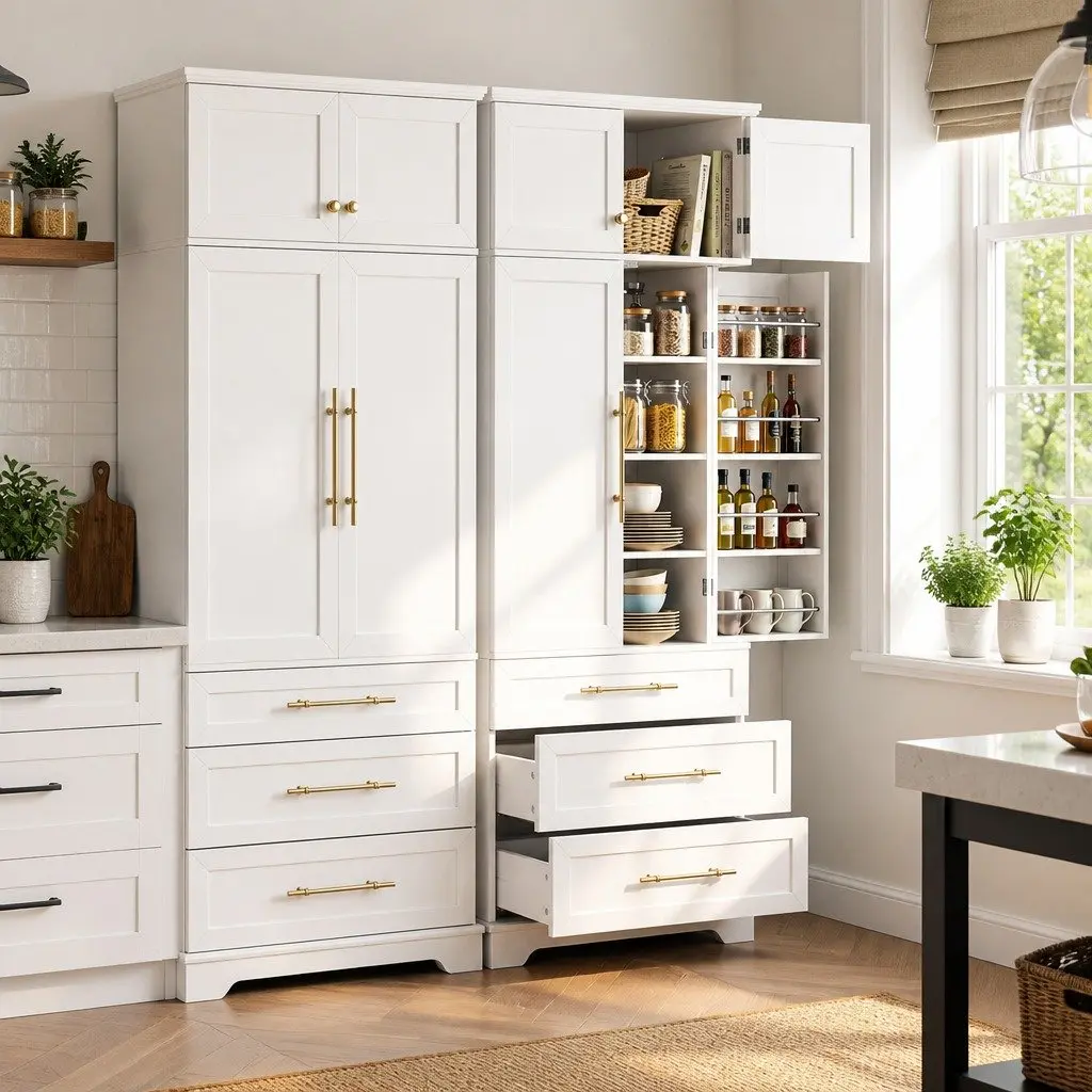 Buffet Sideboard Cabinet Kitchen Pantry Storage Cupboard with Drawers Doors