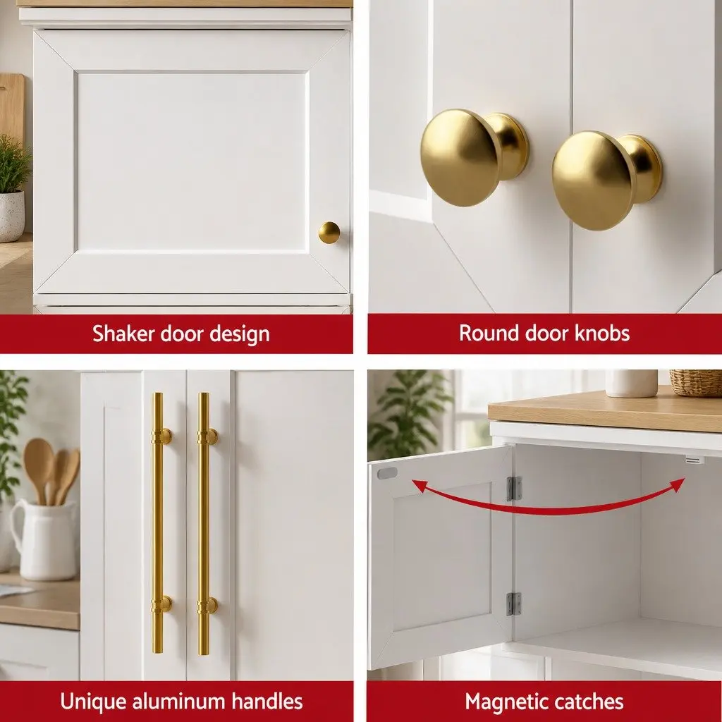 Buffet Sideboard Cabinet White Hamptons Style 80cm x 40cm x 200cm Particle Board and MDF