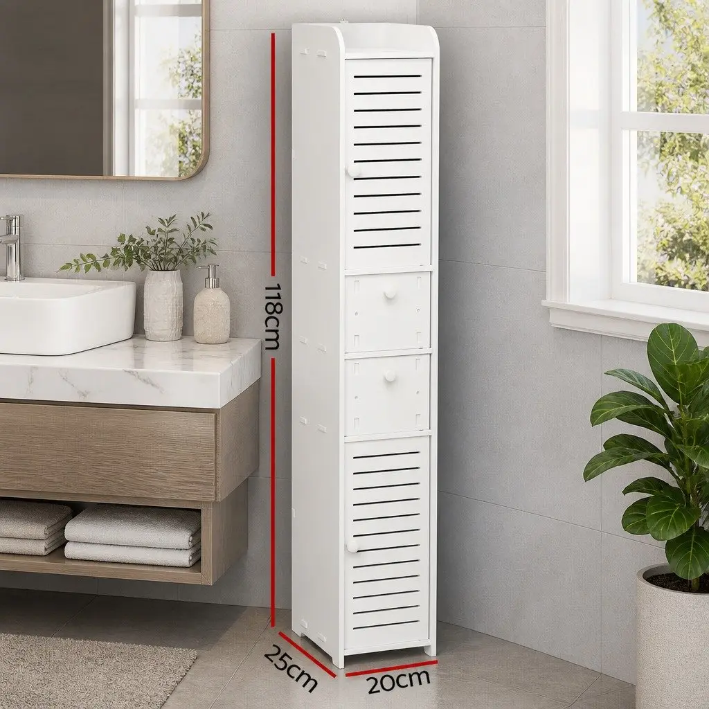 Bathroom Storage Cabinet White Slim Corner Laundry Wood Plastic Board
