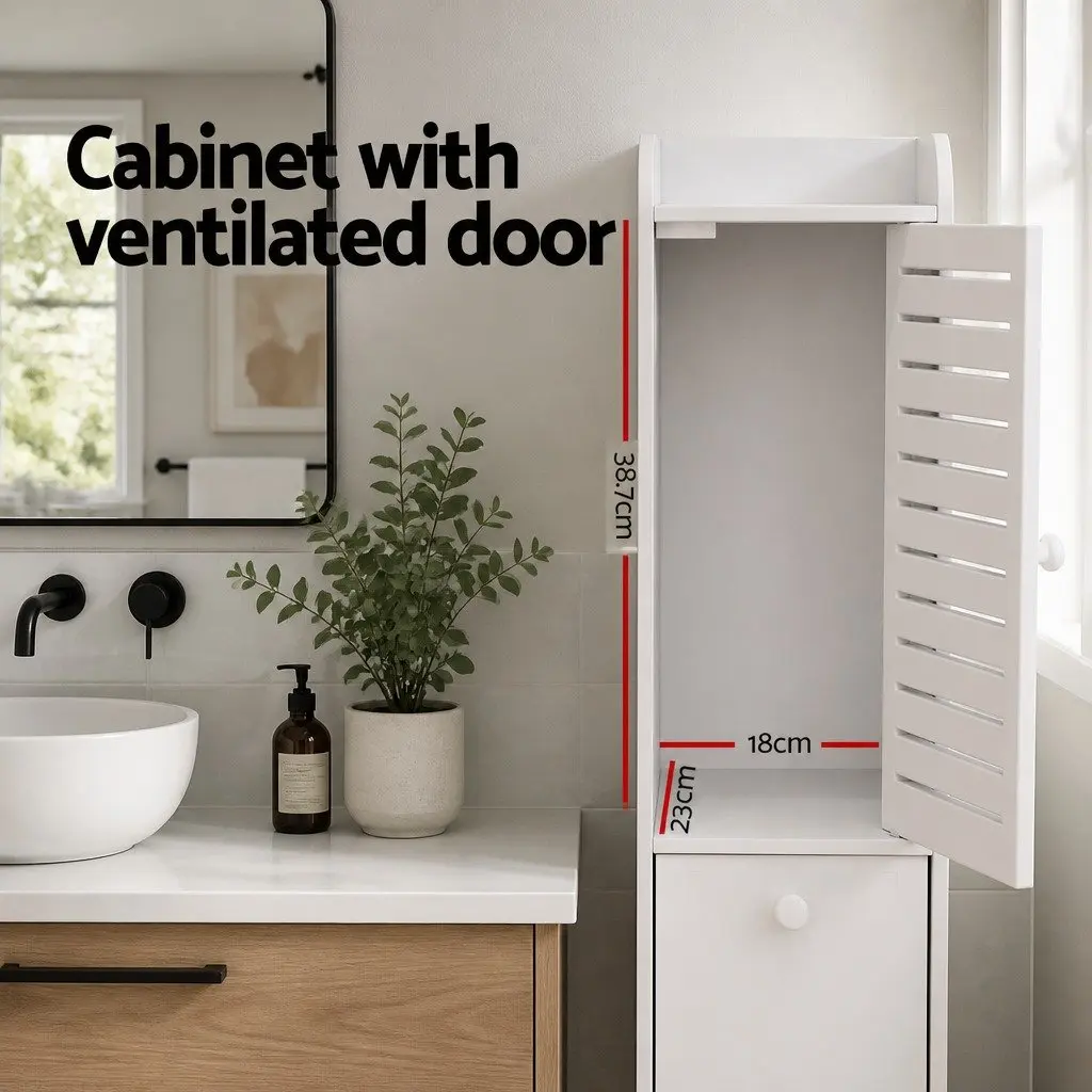 Bathroom Storage Cabinet White Slim Corner Laundry Wood Plastic Board