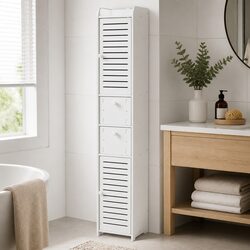 White Bathroom Storage Cabinet with 2 Drawers
