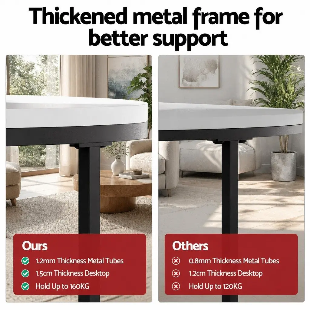 Nesting Coffee Table Set of 2 Marble Effect Black White Metal Frame