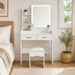 Hollywood LED Makeup Mirror Vanity Set with Stool