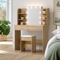 Hollywood Vanity Mirror Dressing Table with Stool