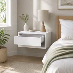 Charming Floating Bedside Table with Drawer and Shelf
