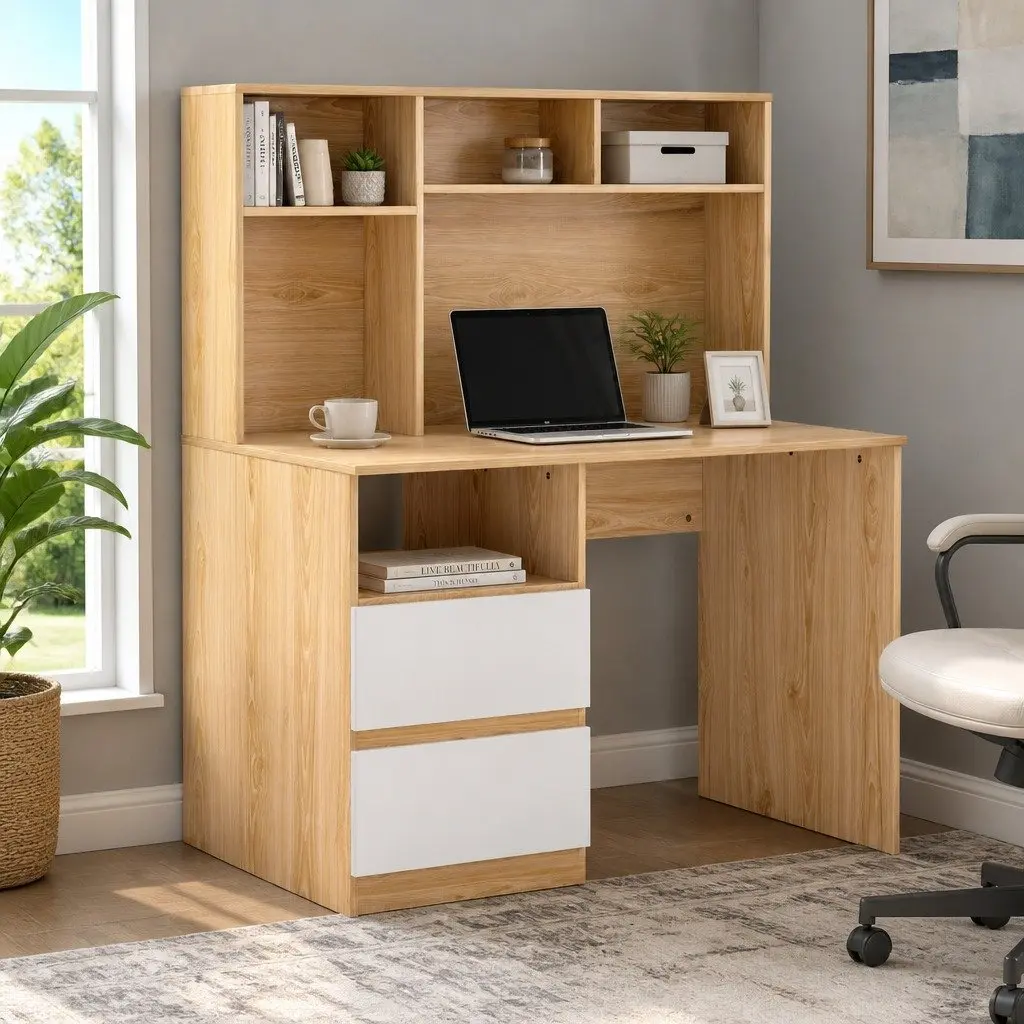 White Computer Desk with Storage Solutions