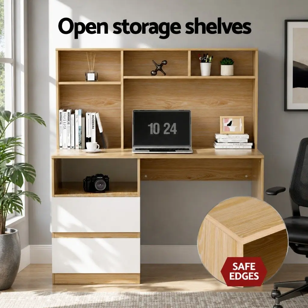 White Computer Desk with Storage Solutions