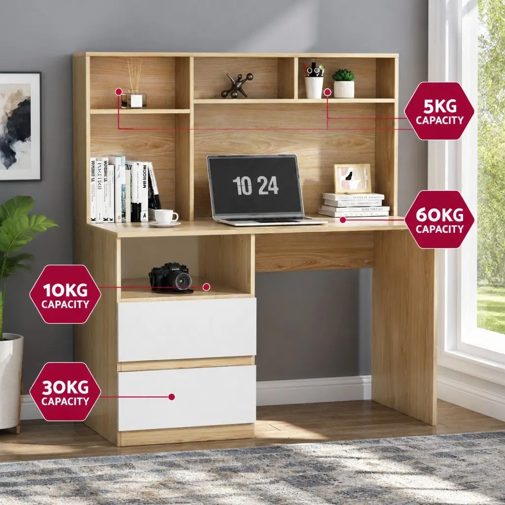 White Computer Desk with Storage Solutions