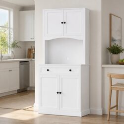 Elegant White Buffet Sideboard Cabinet for Dining