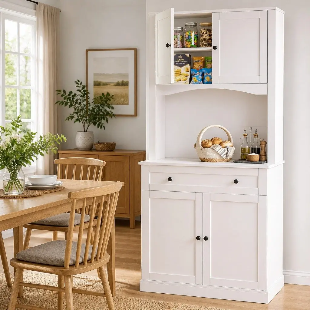 White Buffet Sideboard Cabinet for Dining