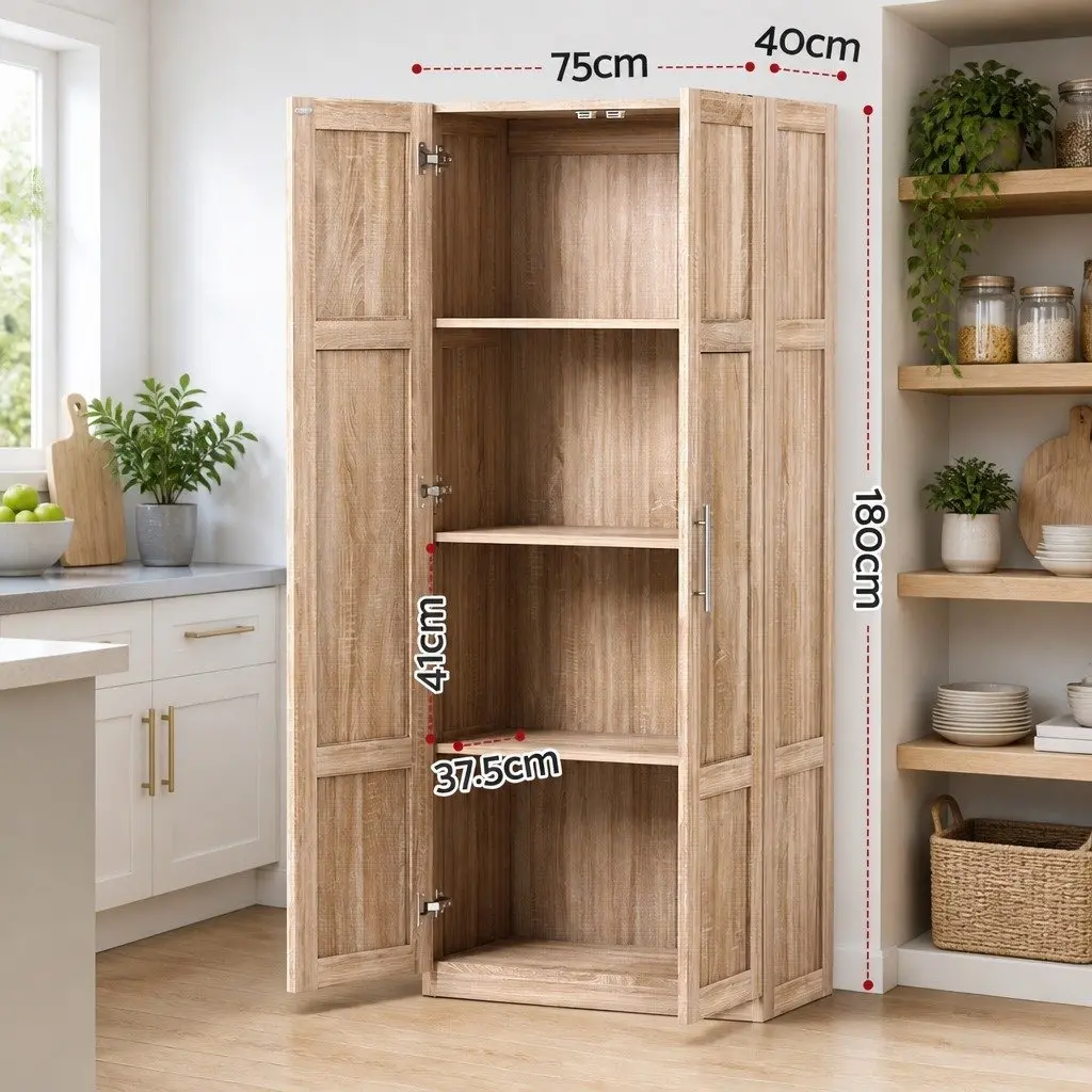 2x Buffet Sideboard Cabinet Pine Storage Organiser Kitchen Pantry Hutch