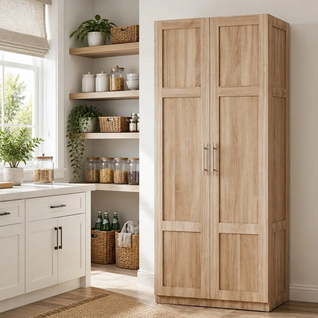 2x Buffet Sideboard Cabinet Pine Storage Organiser Kitchen Pantry Hutch