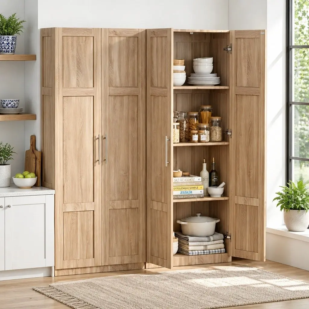 2x Buffet Sideboard Cabinet Pine Storage Organiser Kitchen Pantry Hutch
