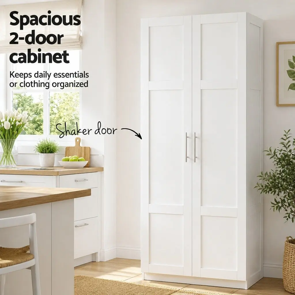 2-Door Storage Cabinet White Kitchen Dining Buffet Sideboard Pantry Hutch