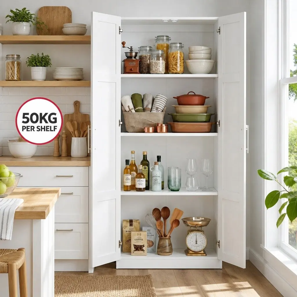 2-Door Storage Cabinet White Kitchen Dining Buffet Sideboard Pantry Hutch