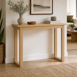 Minimalist Console Table 110CM Pine Wood Grain Design