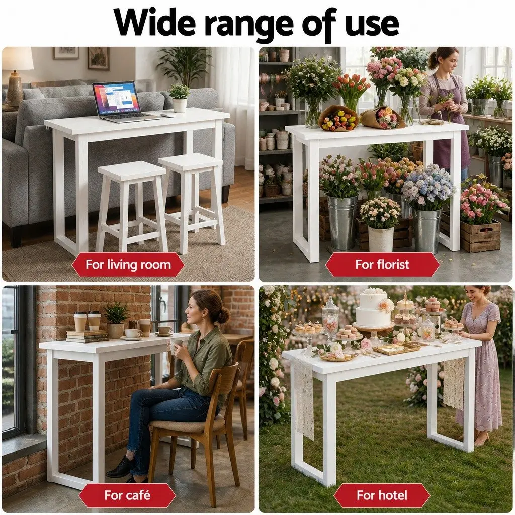 White Minimalist Console Table for Entryways and Living Rooms