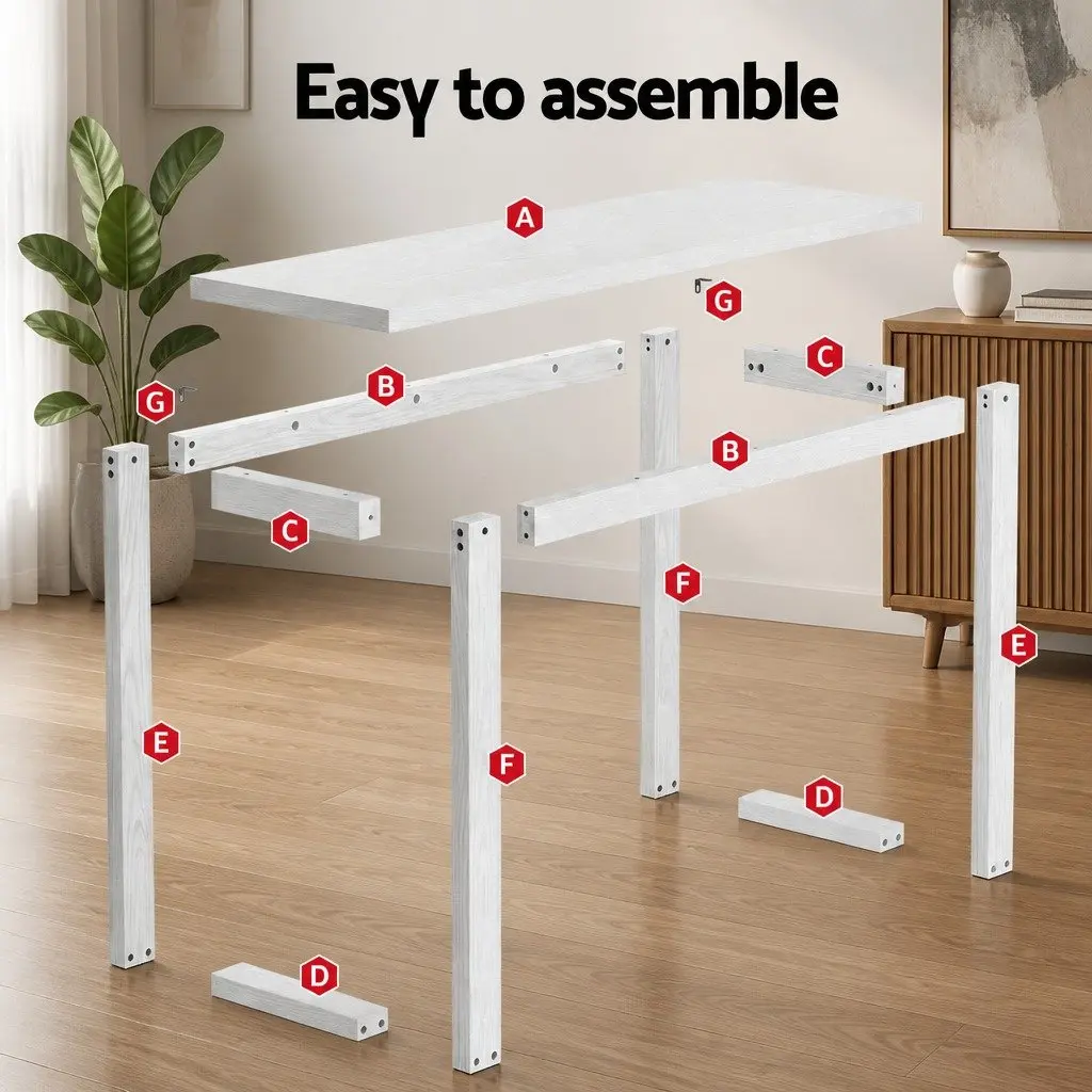 White Minimalist Console Table for Entryways and Living Rooms