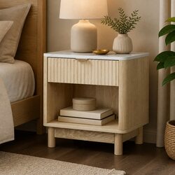 Charming Nightstand with 1 Drawer and Open Shelf