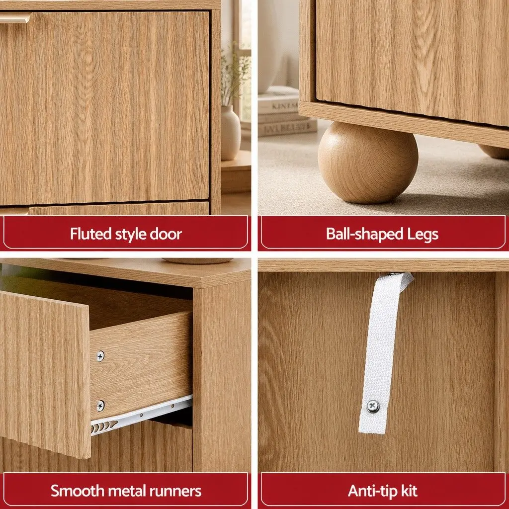 Pine 4 Drawer Tallboy Chest for Bedroom Storage