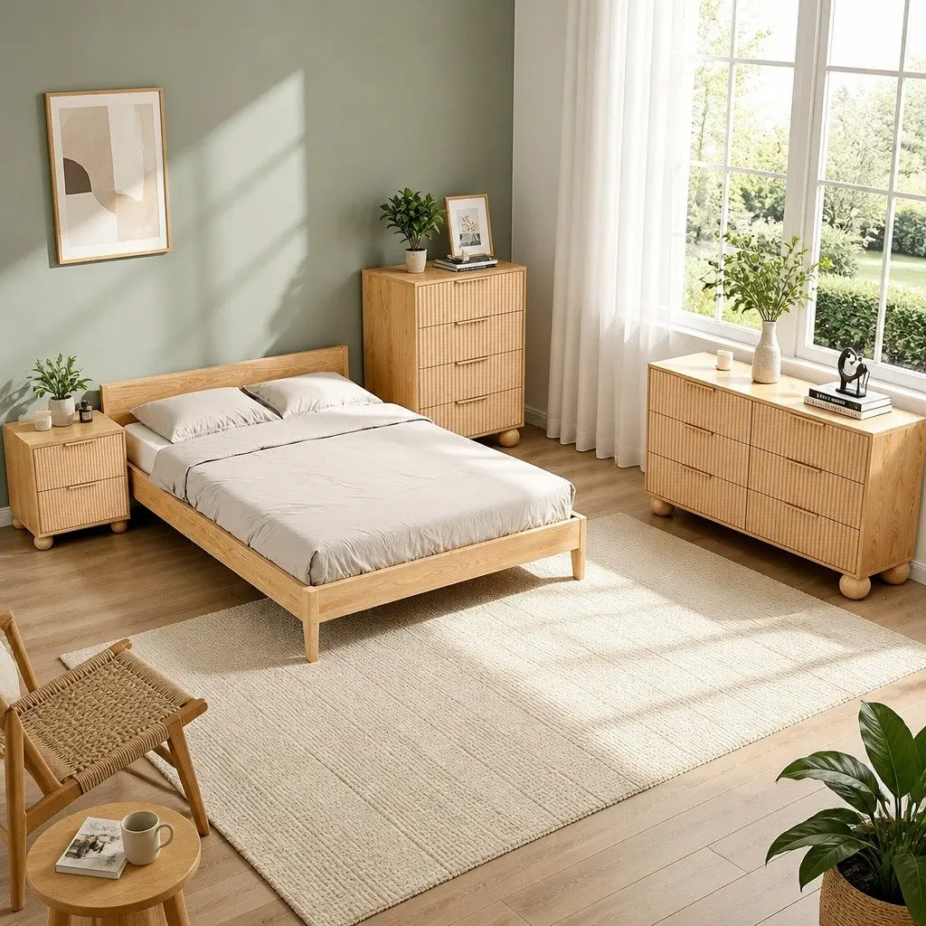 Pine 4 Drawer Tallboy Chest for Bedroom Storage