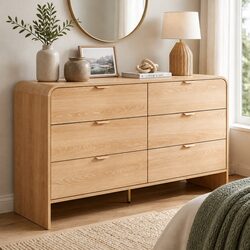 Pine Wooden 6 Drawer Chest of Drawers for Your Home