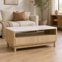 Elegant Coffee Table with Drawer and Shelf