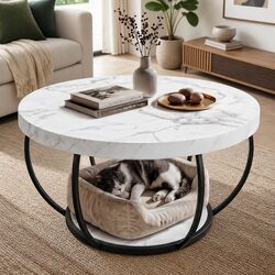 Elegant 2-Tier Round Coffee Table for Your Living Space