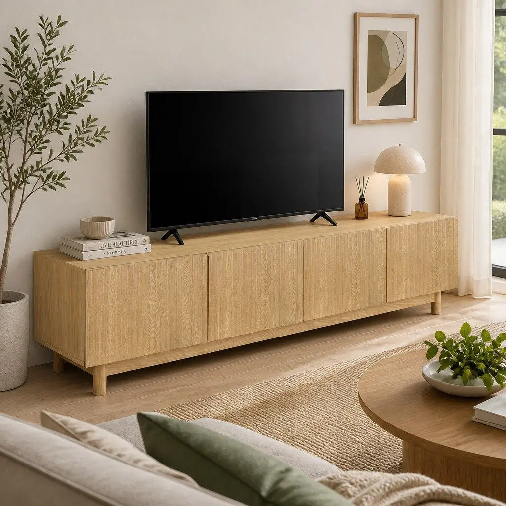 TV Unit Entertainment Storage Cabinet 180cm Living Room Media Display Stand