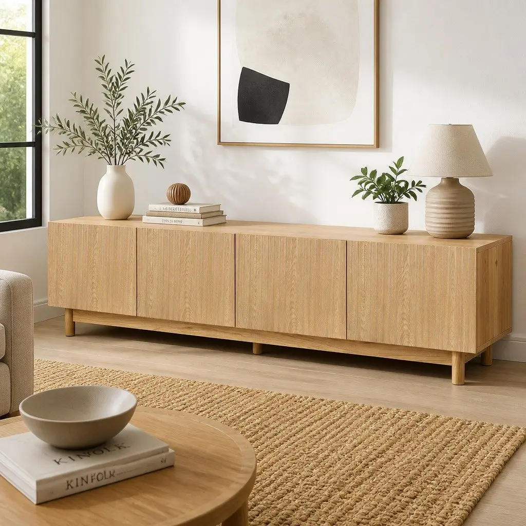 TV Unit Entertainment Storage Cabinet 180cm Living Room Media Display Stand